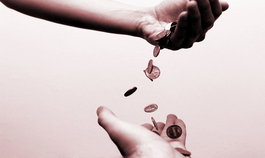 Handful of pennies.