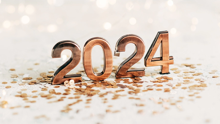 Copper 2024 with pennies.